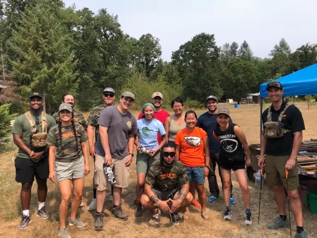 HOC members in the field celebrating the outing.